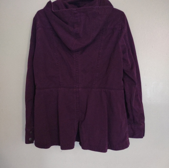 Loft Purple Women's Hooded Zip Up Utility Jacket Size M - Picture 3 of 12
